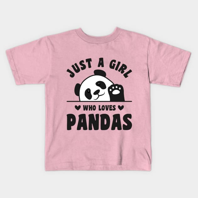 Just a Girl Who Loves Pandas Kids T-Shirt by Luluca Shirts